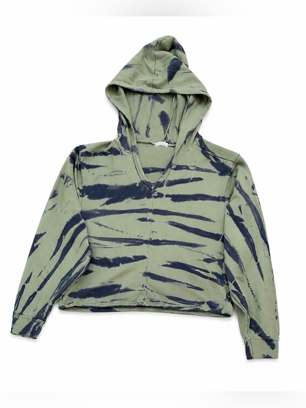 NWOT FP Movement Tie Dye Cropped Hoodie Womens Small Green Oversized Lounge